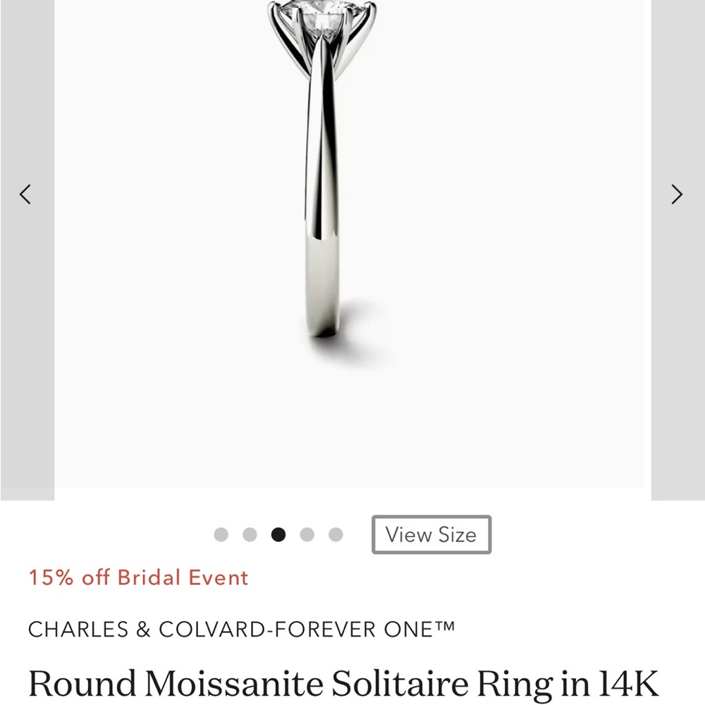 Charles & Colvard Moissanite Solitaire Ring in white gold 1ct (dew) - Picture 2 of 12